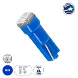 GloboStar® 81040 Λάμπα Αυτοκινήτου LED T5 3xSMD4014 0.9W 120lm 120° DC 12-16V IP20 Φ0.6 x Υ1.8cm Μπλε