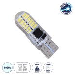 GloboStar® 81058 Λάμπα Αυτοκινήτου LED STROBE T10 W5W 24xSMD3014 1W 150lm 360° DC 12-16V IP20 Φ1 x Υ3.2cm Ψυχρό Λευκό 6000K