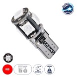 GloboStar® 81091 Λάμπα Αυτοκίνητου LED T10 W5W 2rd Generation Can-Bus Series 5xSMD5050 2.30W 240lm 360° DC 12-16V IP20 Φ1.1 x Υ2.7cm Κόκκινο