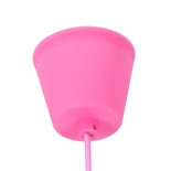 GloboStar® CABLITO 61553 Μοντέρνο Κρεμαστό Φωτιστικό Ανάρτηση Μονόφωτο 1 x E27 IP20 Ροζ Σιλικόνη - Μ4 x Π4 x Υ110cm