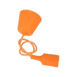 GloboStar® CABLITO 61554 Μοντέρνο Κρεμαστό Φωτιστικό Ανάρτηση Μονόφωτο 1 x E27 IP20 Πορτοκαλί Σιλικόνη - Μ4 x Π4 x Υ110cm