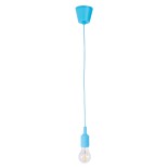GloboStar® CABLITO 61559 Μοντέρνο Κρεμαστό Φωτιστικό Ανάρτηση Μονόφωτο 1 x E27 IP20 Γαλάζιο Σιλικόνη - Μ4 x Π4 x Υ110cm