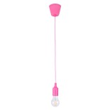 GloboStar® CABLITO 61553 Μοντέρνο Κρεμαστό Φωτιστικό Ανάρτηση Μονόφωτο 1 x E27 IP20 Ροζ Σιλικόνη - Μ4 x Π4 x Υ110cm
