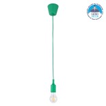 GloboStar® CABLITO 61556 Μοντέρνο Κρεμαστό Φωτιστικό Ανάρτηση Μονόφωτο 1 x E27 IP20 Πράσινο Σιλικόνη - Μ4 x Π4 x Υ110cm