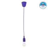 GloboStar® CABLITO 61560 Μοντέρνο Κρεμαστό Φωτιστικό Ανάρτηση Μονόφωτο 1 x E27 IP20 Μωβ Σιλικόνη - Μ4 x Π4 x Υ110cm