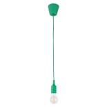 GloboStar® CABLITO 61556 Μοντέρνο Κρεμαστό Φωτιστικό Ανάρτηση Μονόφωτο 1 x E27 IP20 Πράσινο Σιλικόνη - Μ4 x Π4 x Υ110cm