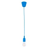 GloboStar® CABLITO 61558 Μοντέρνο Κρεμαστό Φωτιστικό Ανάρτηση Μονόφωτο 1 x E27 IP20 Μπλε Σιλικόνη - Μ4 x Π4 x Υ110cm