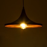 GloboStar® SHANGHAI 01025 Μοντέρνο Κρεμαστό Φωτιστικό Καμπάνα Σετ Τρίφωτο 3 x E27 IP20 Μαύρο & Χρυσό Μέταλλο - Μ79.5 x Π79.5 x Υ38cm