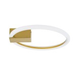 GLOBOSTAR® CINDERELLA 60978 Μοντέρνο Φωτιστικό Οροφής LED 16W 1792lm 360° AC 220-240V IP20 Ρυθμιζόμενο Λευκό CCT με On/Off 2700K/4500K/6000K - Lumileds SMD Chip - Χρυσό Βούρτσας - Μ28.5 x Π28.5 x Υ5cm - 3 Χρόνια Εγγύηση