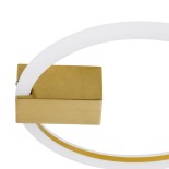 GLOBOSTAR® CINDERELLA 60978 Μοντέρνο Φωτιστικό Οροφής LED 16W 1792lm 360° AC 220-240V IP20 Ρυθμιζόμενο Λευκό CCT με On/Off 2700K/4500K/6000K - Lumileds SMD Chip - Χρυσό Βούρτσας - Μ28.5 x Π28.5 x Υ5cm - 3 Χρόνια Εγγύηση