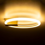 GLOBOSTAR® CINDERELLA 60978 Μοντέρνο Φωτιστικό Οροφής LED 16W 1792lm 360° AC 220-240V IP20 Ρυθμιζόμενο Λευκό CCT με On/Off 2700K/4500K/6000K - Lumileds SMD Chip - Χρυσό Βούρτσας - Μ28.5 x Π28.5 x Υ5cm - 3 Χρόνια Εγγύηση