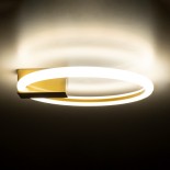 GLOBOSTAR® CINDERELLA 60978 Μοντέρνο Φωτιστικό Οροφής LED 16W 1792lm 360° AC 220-240V IP20 Ρυθμιζόμενο Λευκό CCT με On/Off 2700K/4500K/6000K - Lumileds SMD Chip - Χρυσό Βούρτσας - Μ28.5 x Π28.5 x Υ5cm - 3 Χρόνια Εγγύηση