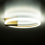 GLOBOSTAR® CINDERELLA 60978 Μοντέρνο Φωτιστικό Οροφής LED 16W 1792lm 360° AC 220-240V IP20 Ρυθμιζόμενο Λευκό CCT με On/Off 2700K/4500K/6000K - Lumileds SMD Chip - Χρυσό Βούρτσας - Μ28.5 x Π28.5 x Υ5cm - 3 Χρόνια Εγγύηση