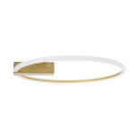 GLOBOSTAR® CINDERELLA 60982 Μοντέρνο Φωτιστικό Οροφής LED 30W 3360lm 360° AC 220-240V IP20 Ρυθμιζόμενο Λευκό CCT με Χειριστήριο από 2700K έως 6000K Dimmable - Lumileds SMD Chip - Χρυσό Βούρτσας - Μ50 x Π50 x Υ5cm - 3 Χρόνια Εγγύηση