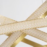 GloboStar® DIAMOND TRIO 61141 Κρεμαστό Φωτιστικό Δαχτυλίδι-Κύκλος LED CCT 150W 18379lm 360° AC 220-240V - Εναλλαγή Φωτισμού μέσω Τηλεχειριστηρίου All In One Ψυχρό 6000k+Φυσικό 4500k+Θερμό 2700k Dimmable Φ60+80+100cm - Χρυσό Βούρτσας - 3 Years Warranty