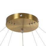 GloboStar® DIAMOND TRIO 61141 Κρεμαστό Φωτιστικό Δαχτυλίδι-Κύκλος LED CCT 150W 18379lm 360° AC 220-240V - Εναλλαγή Φωτισμού μέσω Τηλεχειριστηρίου All In One Ψυχρό 6000k+Φυσικό 4500k+Θερμό 2700k Dimmable Φ60+80+100cm - Χρυσό Βούρτσας - 3 Years Warranty