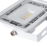 GloboStar® ATLAS 61406 Επαγγελματικός Προβολέας LED 10W 1150lm 120° AC 220-240V - Αδιάβροχος IP67 - Μ10 x Π2 x Υ8cm - Λευκό - Θερμό Λευκό 2700K - LUMILEDS Chips - TÜV Rheinland Certified - 5 Years Warranty