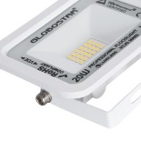 GloboStar® ATLAS 61409 Επαγγελματικός Προβολέας LED 20W 2300lm 120° AC 220-240V - Αδιάβροχος IP67 - Μ12 x Π2.5 x Υ9.5cm - Λευκό - Θερμό Λευκό 2700K - LUMILEDS Chips - TÜV Rheinland Certified - 5 Years Warranty