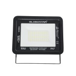 GloboStar® ATLAS 61422 Επαγγελματικός Προβολέας LED 50W 6250lm 120° AC 220-240V - Αδιάβροχος IP67 - Μ21 x Π3.5 x Υ16cm - Μαύρο - Ψυχρό Λευκό 6000K - LUMILEDS Chips - TÜV Rheinland Certified - 5 Years Warranty
