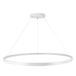 GloboStar® DIAMOND 61518 Κρεμαστό Φωτιστικό Δαχτυλίδι-Κύκλος LED CCT 75W 8400lm 360° AC 220-240V - Εναλλαγή Φωτισμού μέσω Τηλεχειριστηρίου All In One Ψυχρό 6000k+Φυσικό 4500k+Θερμό 2700k Dimmable Φ100cm - Λευκό - 3 Years Warranty