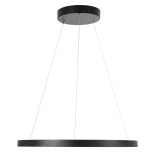 GloboStar® DIAMOND 61522 Κρεμαστό Φωτιστικό Δαχτυλίδι-Κύκλος LED CCT 45W 5040lm 360° AC 220-240V - Εναλλαγή Φωτισμού μέσω Τηλεχειριστηρίου All In One Ψυχρό 6000k+Φυσικό 4500k+Θερμό 2700k Dimmable Φ60cm - Μαύρο - 3 Years Warranty