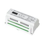 GloboStar® 71450 D24 SKYDANCE DC DMX & RDM Dimmer Din Rail Ράγας High Speed Controller / Decoder 24 Καναλιών DC 12-24V 24 x 3A 72W - Max 72.5A 1740W - IP20 Μ16 x Π9 x Υ6cm - 5 Years Warranty