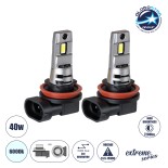 GloboStar® 85650-1 7S H8 KIT Βασικού Φωτισμού Αυτοκινήτου & Μοτοσυκλέτας 3rd Generation Can-Bus Extreme Series LED 7035 SMD 40W 7200lm DC 13.5-15V Αδιάβροχο IP68 Ψυχρό Λευκό 6000K
