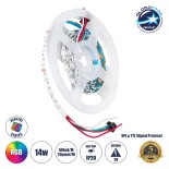 GloboStar® 90606 Digital Pixel Addressable Strip Ultra Slim 3 PIN - Nano Zig Zag S Ψηφιακή Ταινία LED SMD 5050 14W/m 60LED/m 20PIXEL/m SPI/TTL Protocol IC WS2812/SK6812 1152lm/m 120° DC 5V IP20 RGB - Λευκό Σώμα - Μ2000 x Π6 x Υ2mm - Συσκευασία 2 Μέτρων - 
