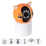 GloboStar® 86081 Επιτραπέζια Κάμερα WiFi HD 1080P 350° Διπλή Κατέυθυνση Ομιλίας & Ανιχνευτή Κίνησης - Απομακρυσμένος Έλεγχος Body Auto Tracking IP20 - Πορτοκαλί Λευκό - Φ8 x Υ13cm - 2 Χρόνια Εγγύηση