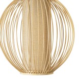 GloboStar® HIBISCUS 01934 Boho Κρεμαστό Φωτιστικό Μπάλα Μονόφωτο 1 x E27 IP20 Μπεζ Ρατάν με Μπεζ Ξύλο - Μ28 x Π28 x Υ28cm