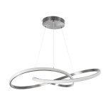 GLOBOSTAR® DEXTER 60915 Μοντέρνο Κρεμαστό Φωτιστικό Οροφής LED 90W 9000lm 300° AC 220-240V IP20 Ρυθμιζόμενο Λευκό CCT με Χειριστήριο από 2700K έως 6000K Dimmable - Lumileds SMD Chip - Σατινέ Νίκελ Βούρτσας - Μ73 x Π73 x Υ16cm - 3 Χρόνια Εγγύηση