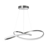 GLOBOSTAR® DEXTER 60915 Μοντέρνο Κρεμαστό Φωτιστικό Οροφής LED 90W 9000lm 300° AC 220-240V IP20 Ρυθμιζόμενο Λευκό CCT με Χειριστήριο από 2700K έως 6000K Dimmable - Lumileds SMD Chip - Σατινέ Νίκελ Βούρτσας - Μ73 x Π73 x Υ16cm - 3 Χρόνια Εγγύηση