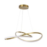 GLOBOSTAR® DEXTER 60916 Μοντέρνο Κρεμαστό Φωτιστικό Οροφής LED 90W 10080lm 300° AC 220-240V IP20 Ρυθμιζόμενο Λευκό CCT με Χειριστήριο από 2700K έως 6000K Dimmable - Lumileds SMD Chip - Χρυσό Πλατίνα - Μ73 x Π73 x Υ16cm - 3 Χρόνια Εγγύηση