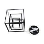 GLOBOSTAR® KIBOO-TRIO 60931 Μοντέρνο Κρεμαστό Φωτιστικό Οροφής LED 90W 10350lm 360° AC 220-240V IP20 Ρυθμιζόμενο Λευκό CCT με Χειριστήριο από 2700K έως 6000K Dimmable - Lumileds SMD Chip - Μαύρο Ματ - Μ60 x Π60 x Υ80cm - 3 Χρόνια Εγγύηση