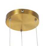 GLOBOSTAR® KIBOO-TRIO 60932 Μοντέρνο Κρεμαστό Φωτιστικό Οροφής LED 90W 10350lm 360° AC 220-240V IP20 Ρυθμιζόμενο Λευκό CCT με Χειριστήριο από 2700K έως 6000K Dimmable - Lumileds SMD Chip - Χρυσό - Μ60 x Π60 x Υ80cm - 3 Χρόνια Εγγύηση