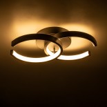 GLOBOSTAR® EVA 61067 Μοντέρνο Φωτιστικό Οροφής LED 16W 1920lm 300° AC 220-240V IP20 Ρυθμιζόμενο Λευκό CCT με On/Off 2700K/4500K/6000K - Lumileds SMD Chip - Μαύρο Ματ - Μ33 x Π21 x Υ7cm - 3 Χρόνια Εγγύηση