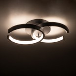 GLOBOSTAR® EVA 61067 Μοντέρνο Φωτιστικό Οροφής LED 16W 1920lm 300° AC 220-240V IP20 Ρυθμιζόμενο Λευκό CCT με On/Off 2700K/4500K/6000K - Lumileds SMD Chip - Μαύρο Ματ - Μ33 x Π21 x Υ7cm - 3 Χρόνια Εγγύηση