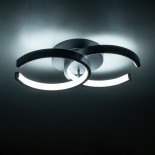 GLOBOSTAR® EVA 61067 Μοντέρνο Φωτιστικό Οροφής LED 16W 1920lm 300° AC 220-240V IP20 Ρυθμιζόμενο Λευκό CCT με On/Off 2700K/4500K/6000K - Lumileds SMD Chip - Μαύρο Ματ - Μ33 x Π21 x Υ7cm - 3 Χρόνια Εγγύηση