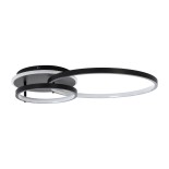 GLOBOSTAR® NEMESIS 61105 Μοντέρνο Φωτιστικό Οροφής LED 67W 6700lm 360° AC 220-240V IP20 Ρυθμιζόμενο Λευκό CCT με Χειριστήριο από 2700K έως 6000K Dimmable - Lumileds SMD Chip - Μαύρο Ματ - Μ84 x Π45 x Υ13cm - 3 Χρόνια Εγγύηση