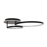 GLOBOSTAR® NEMESIS 61105 Μοντέρνο Φωτιστικό Οροφής LED 67W 6700lm 360° AC 220-240V IP20 Ρυθμιζόμενο Λευκό CCT με Χειριστήριο από 2700K έως 6000K Dimmable - Lumileds SMD Chip - Μαύρο Ματ - Μ84 x Π45 x Υ13cm - 3 Χρόνια Εγγύηση