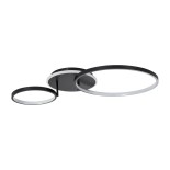 GLOBOSTAR® NEMESIS 61105 Μοντέρνο Φωτιστικό Οροφής LED 67W 6700lm 360° AC 220-240V IP20 Ρυθμιζόμενο Λευκό CCT με Χειριστήριο από 2700K έως 6000K Dimmable - Lumileds SMD Chip - Μαύρο Ματ - Μ84 x Π45 x Υ13cm - 3 Χρόνια Εγγύηση