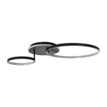 GLOBOSTAR® NEMESIS 61105 Μοντέρνο Φωτιστικό Οροφής LED 67W 6700lm 360° AC 220-240V IP20 Ρυθμιζόμενο Λευκό CCT με Χειριστήριο από 2700K έως 6000K Dimmable - Lumileds SMD Chip - Μαύρο Ματ - Μ84 x Π45 x Υ13cm - 3 Χρόνια Εγγύηση