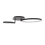 GLOBOSTAR® NEMESIS 61105 Μοντέρνο Φωτιστικό Οροφής LED 67W 6700lm 360° AC 220-240V IP20 Ρυθμιζόμενο Λευκό CCT με Χειριστήριο από 2700K έως 6000K Dimmable - Lumileds SMD Chip - Μαύρο Ματ - Μ84 x Π45 x Υ13cm - 3 Χρόνια Εγγύηση
