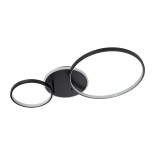GLOBOSTAR® NEMESIS 61105 Μοντέρνο Φωτιστικό Οροφής LED 67W 6700lm 360° AC 220-240V IP20 Ρυθμιζόμενο Λευκό CCT με Χειριστήριο από 2700K έως 6000K Dimmable - Lumileds SMD Chip - Μαύρο Ματ - Μ84 x Π45 x Υ13cm - 3 Χρόνια Εγγύηση