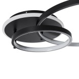 GLOBOSTAR® NEMESIS 61105 Μοντέρνο Φωτιστικό Οροφής LED 67W 6700lm 360° AC 220-240V IP20 Ρυθμιζόμενο Λευκό CCT με Χειριστήριο από 2700K έως 6000K Dimmable - Lumileds SMD Chip - Μαύρο Ματ - Μ84 x Π45 x Υ13cm - 3 Χρόνια Εγγύηση