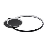 GloboStar® CIRCUO 61229 Φωτιστικό Οροφής Δαχτυλίδι-Κύκλος LED CCT 75W 8400lm 360° AC 220-240V - Εναλλαγή Φωτισμού μέσω Τηλεχειριστηρίου All In One Ψυχρό 6000k+Φυσικό 4500k+Θερμό 2700k Dimmable Μ53 x Π42.5 x Υ9cm - Μαύρο - 3 Years Warranty