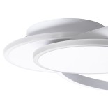 GLOBOSTAR® CIRCUO 61230 Μοντέρνο Φωτιστικό Οροφής LED 75W 7500lm 360° AC 220-240V IP20 Ρυθμιζόμενο Λευκό CCT με Χειριστήριο από 2700K έως 6000K Dimmable - Lumileds SMD Chip - Λευκό Ματ - Μ53 x Π42.5 x Υ9cm - 3 Χρόνια Εγγύηση