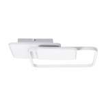 GLOBOSTAR® SQUARO 61232 Μοντέρνο Φωτιστικό Οροφής LED 75W 7500lm 360° AC 220-240V IP20 Ρυθμιζόμενο Λευκό CCT με Χειριστήριο από 2700K έως 6000K Dimmable - Lumileds SMD Chip - Λευκό Ματ - Μ48.5 x Π51 x Υ9cm - 3 Χρόνια Εγγύηση