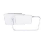 GLOBOSTAR® SQUARO 61232 Μοντέρνο Φωτιστικό Οροφής LED 75W 7500lm 360° AC 220-240V IP20 Ρυθμιζόμενο Λευκό CCT με Χειριστήριο από 2700K έως 6000K Dimmable - Lumileds SMD Chip - Λευκό Ματ - Μ48.5 x Π51 x Υ9cm - 3 Χρόνια Εγγύηση