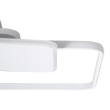 GLOBOSTAR® SQUARO 61232 Μοντέρνο Φωτιστικό Οροφής LED 75W 7500lm 360° AC 220-240V IP20 Ρυθμιζόμενο Λευκό CCT με Χειριστήριο από 2700K έως 6000K Dimmable - Lumileds SMD Chip - Λευκό Ματ - Μ48.5 x Π51 x Υ9cm - 3 Χρόνια Εγγύηση